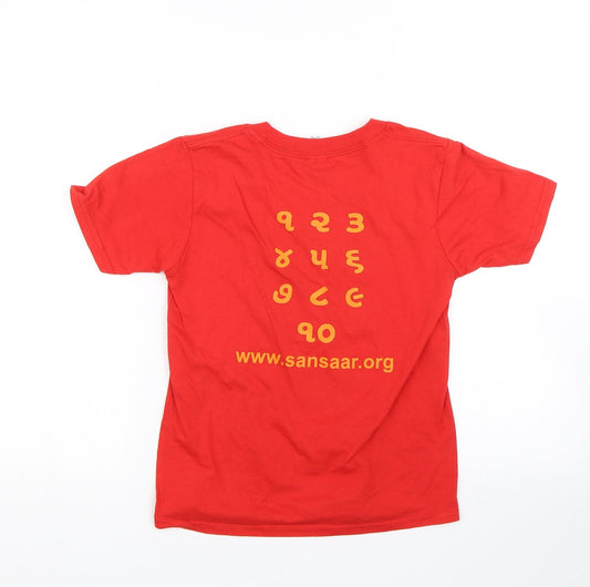 Gildan Boys Red Basic T-Shirt Size 7-8 Years