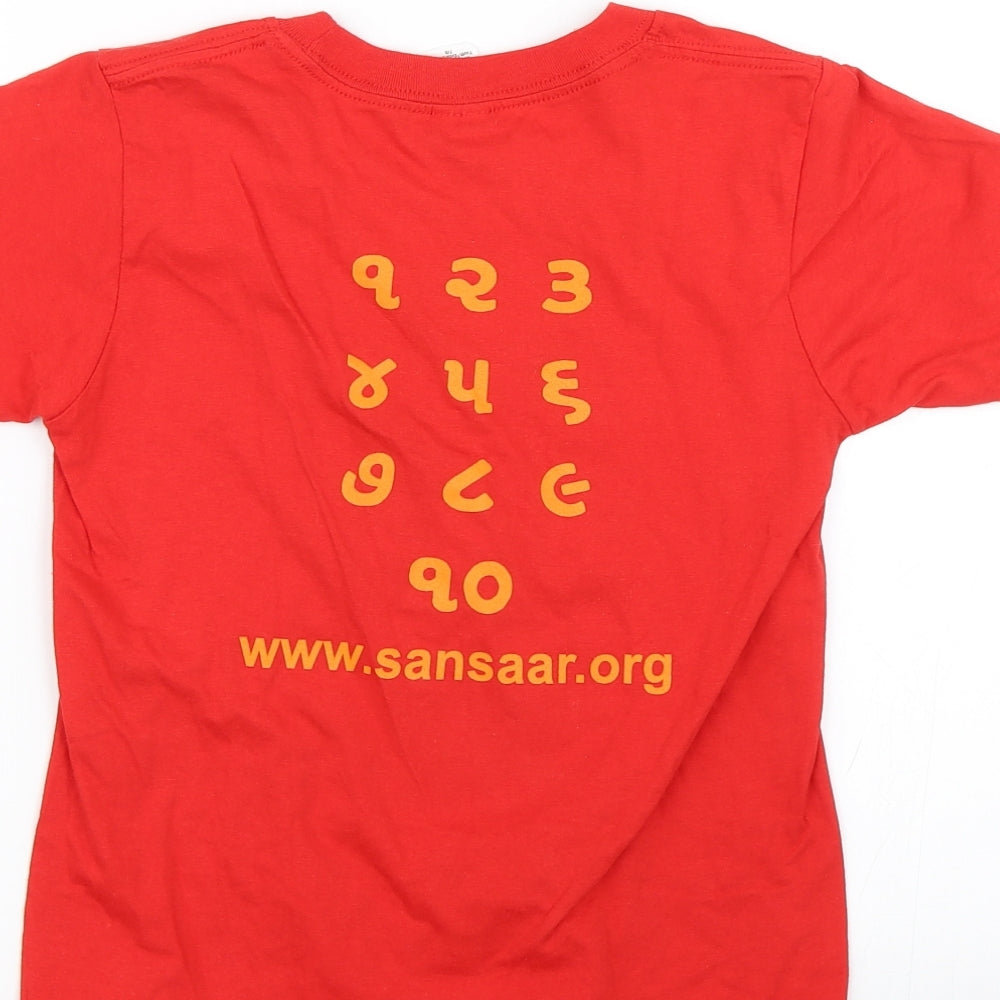 Gildan Boys Red Basic T-Shirt Size 7-8 Years