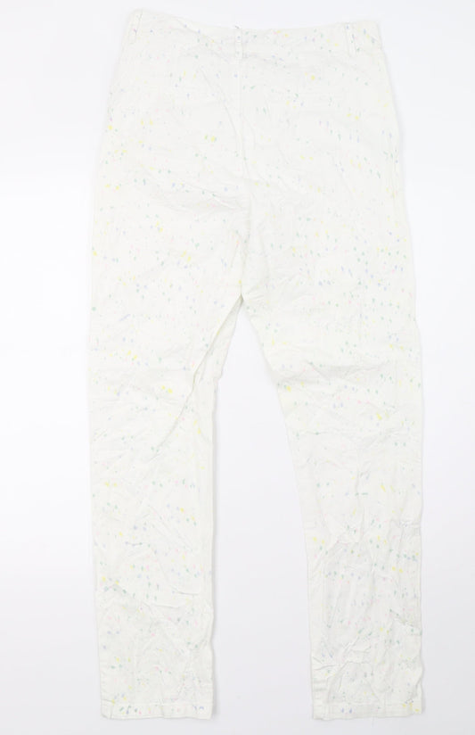 bikbak Womens White Polka Dot Trousers Size XS L30 in