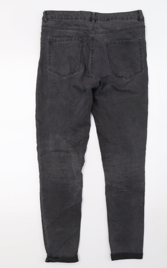 Preworn Womens Grey Denim Skinny Jeans Size 10 L30 in