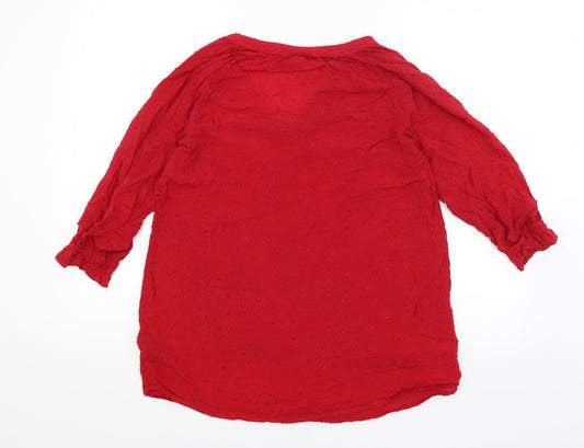 H&M Womens Red Basic Blouse Size S