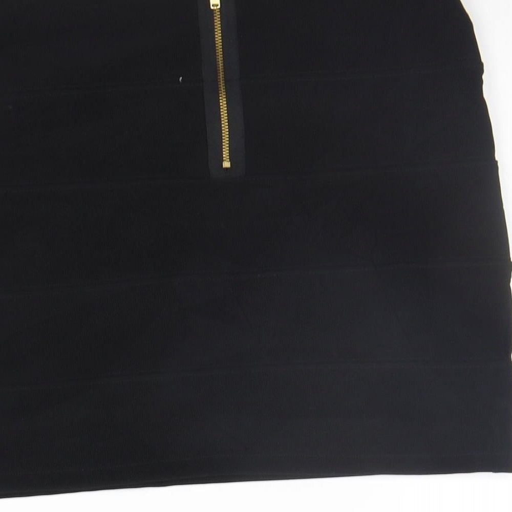 Topshop Womens Black A-Line Skirt Size 10