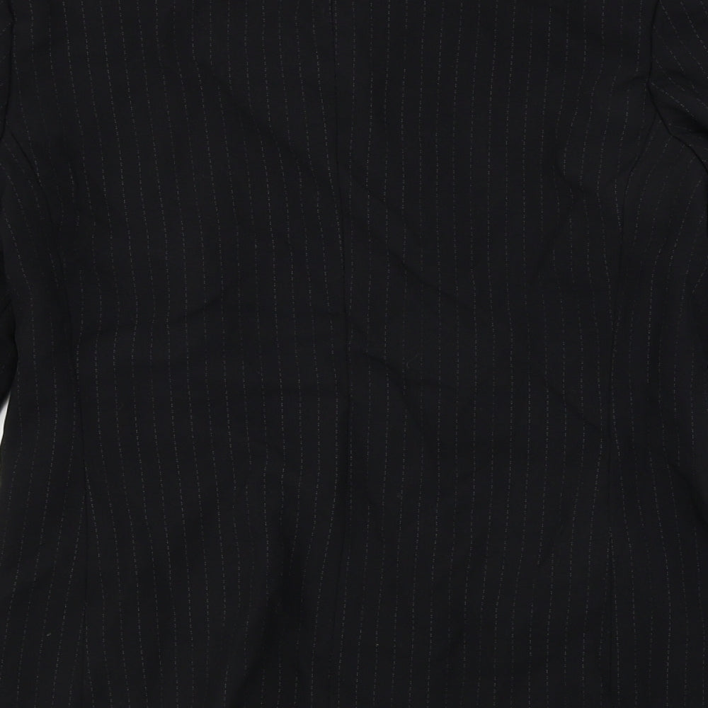 George Womens Black Striped Jacket Blazer Size 10