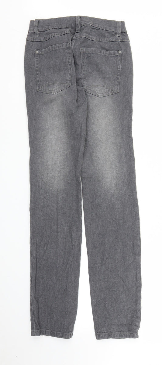 Gina Womens Grey Denim Straight Jeans Size 6 L31 in
