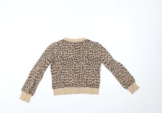 Gap Girls Brown Animal Print Pullover Jumper Size XL
