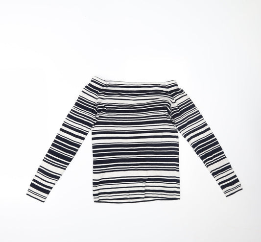 Dorothy Perkins Womens Blue Striped Basic Blouse Size 12
