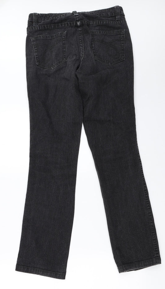 Flash Womens Black Denim Straight Jeans Size 36 L31 in