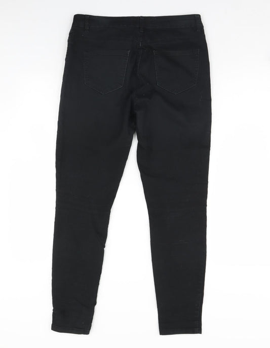 Preworn Womens Black Denim Skinny Jeans Size 12 L30 in