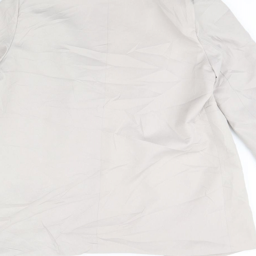 Brand and care label for Missguided women’s ivory jacket blazer, size UK 12, - shoulder pads