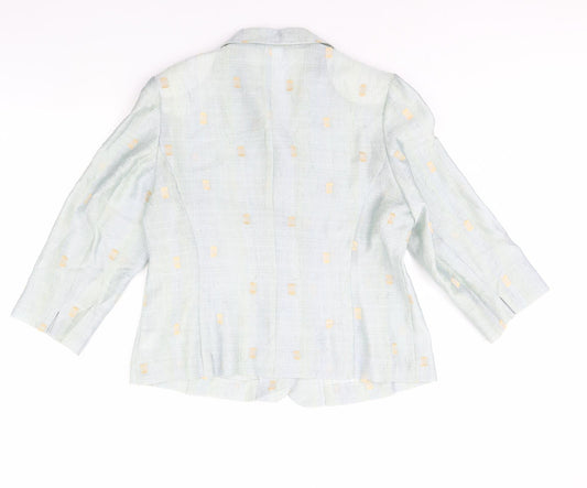Libra Womens Green Polka Dot Jacket Blazer Size 16