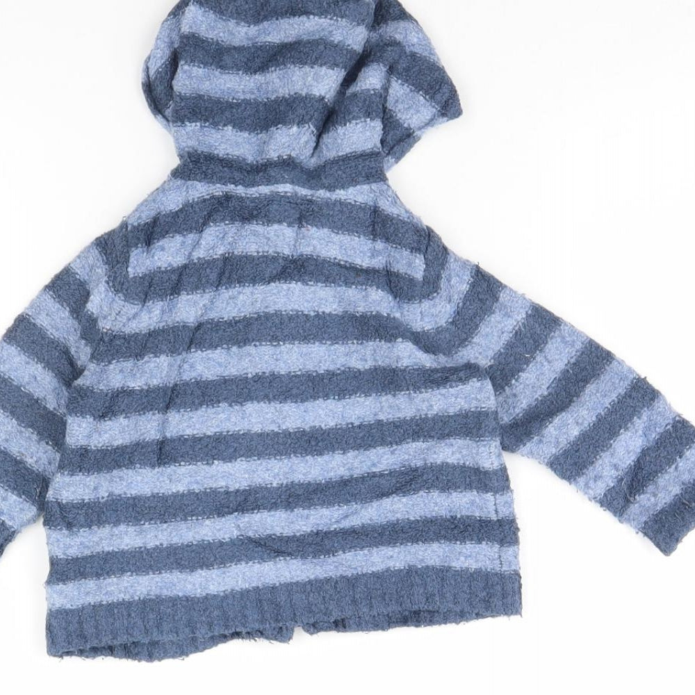 Brand and care label for Gap Baby Blue Striped Jacket, size 6-9, Months