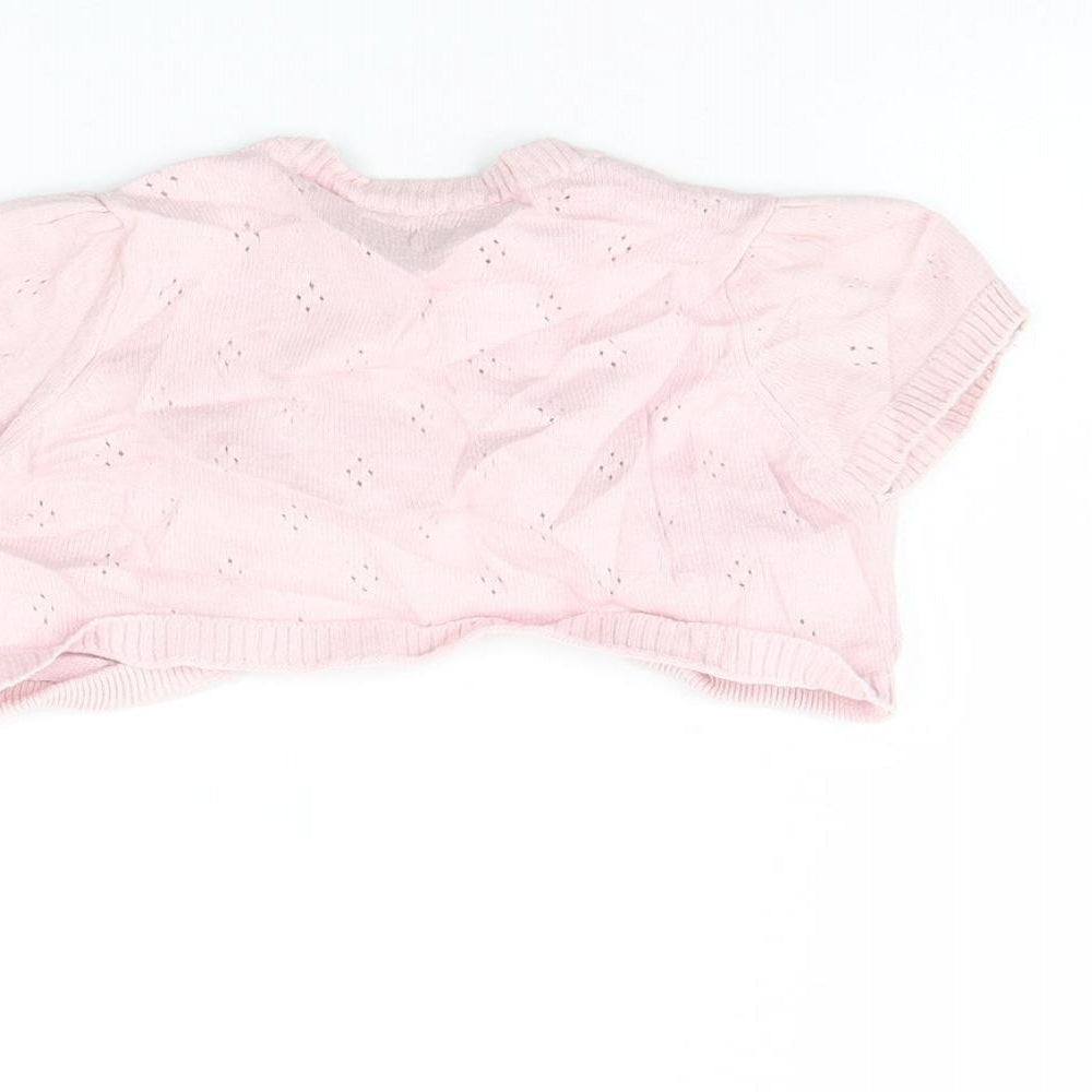 Brand and care label for Mini Club girls’ pink jacket, size 2, years