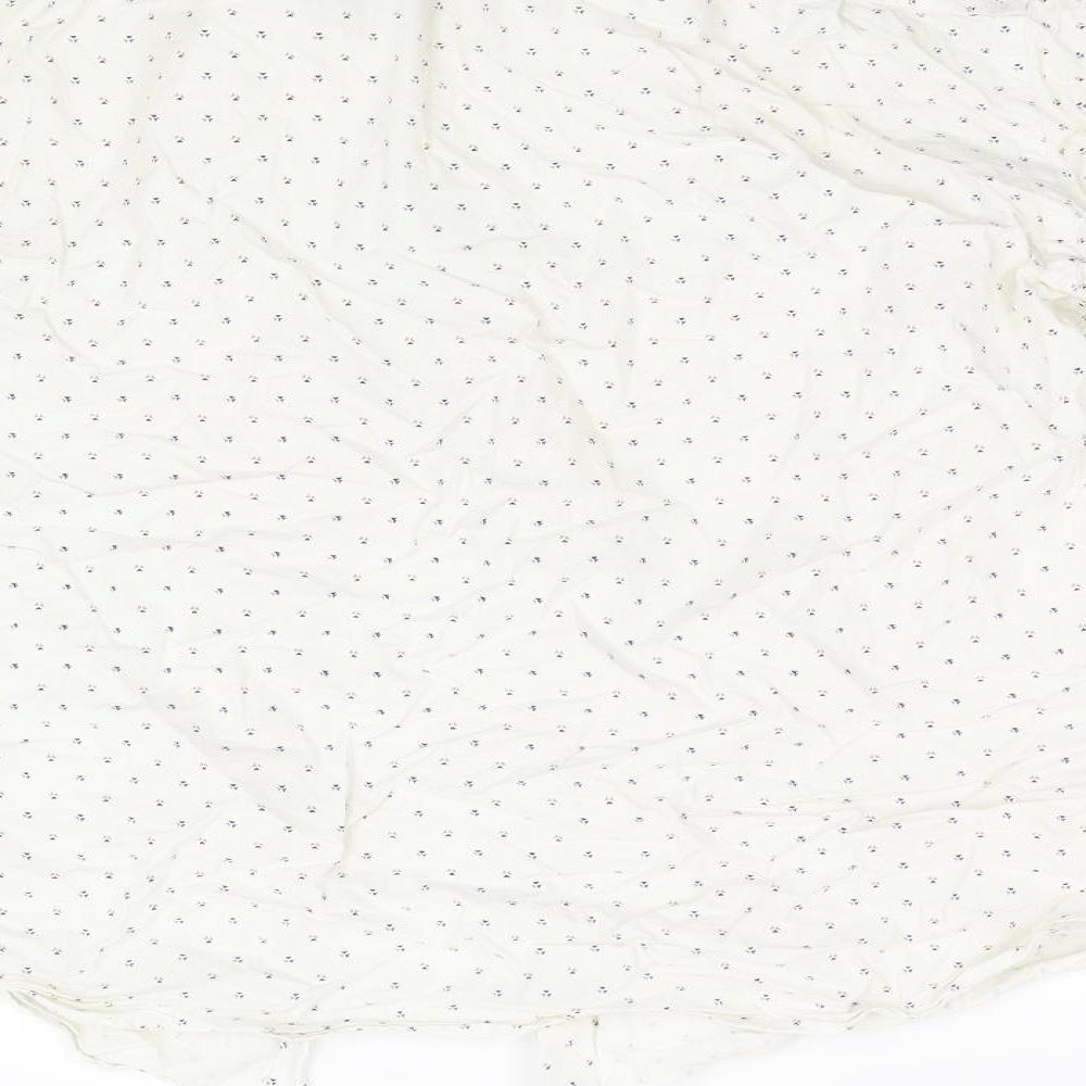 River Island Mens White Geometric Button-Up Size 17.5