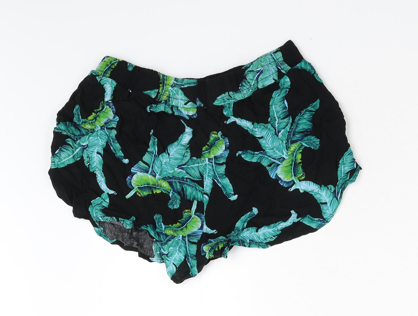 Brave Soul Womens Green Floral Hot Pants Shorts Size L