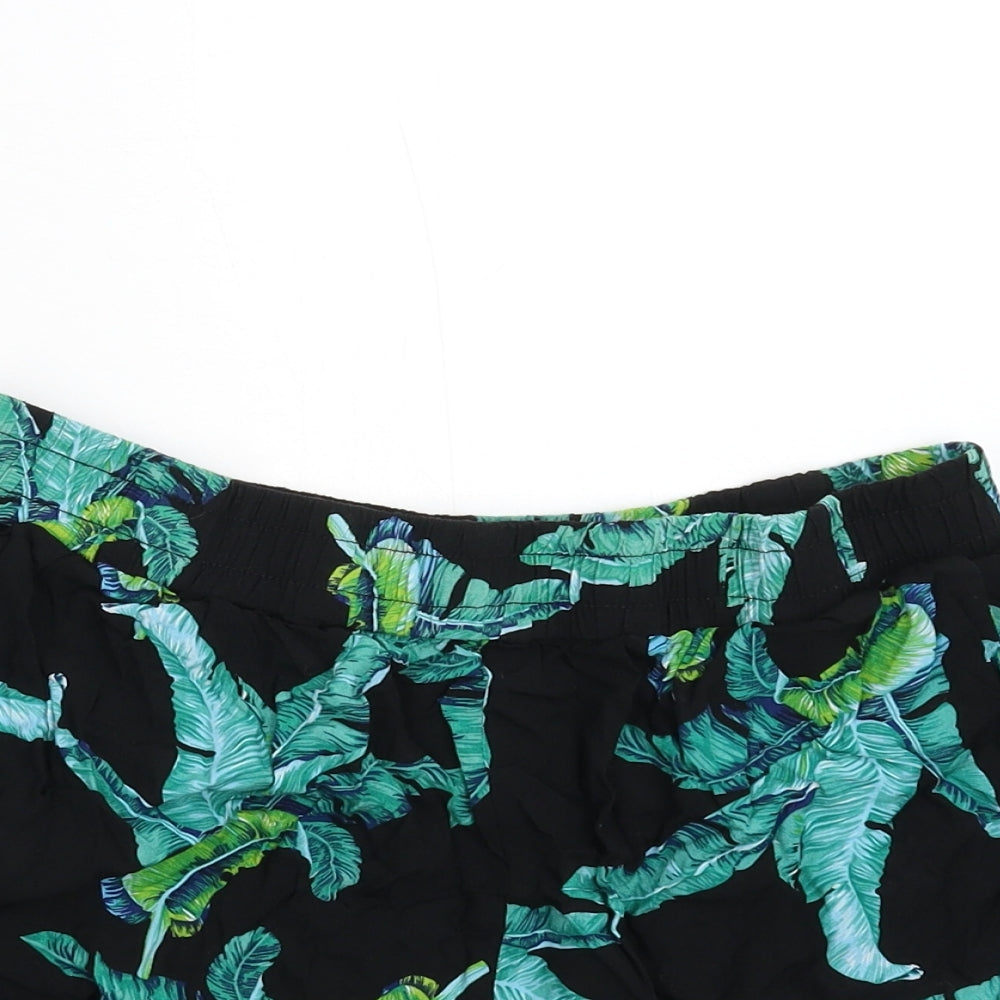 Brave Soul Womens Green Floral Hot Pants Shorts Size L