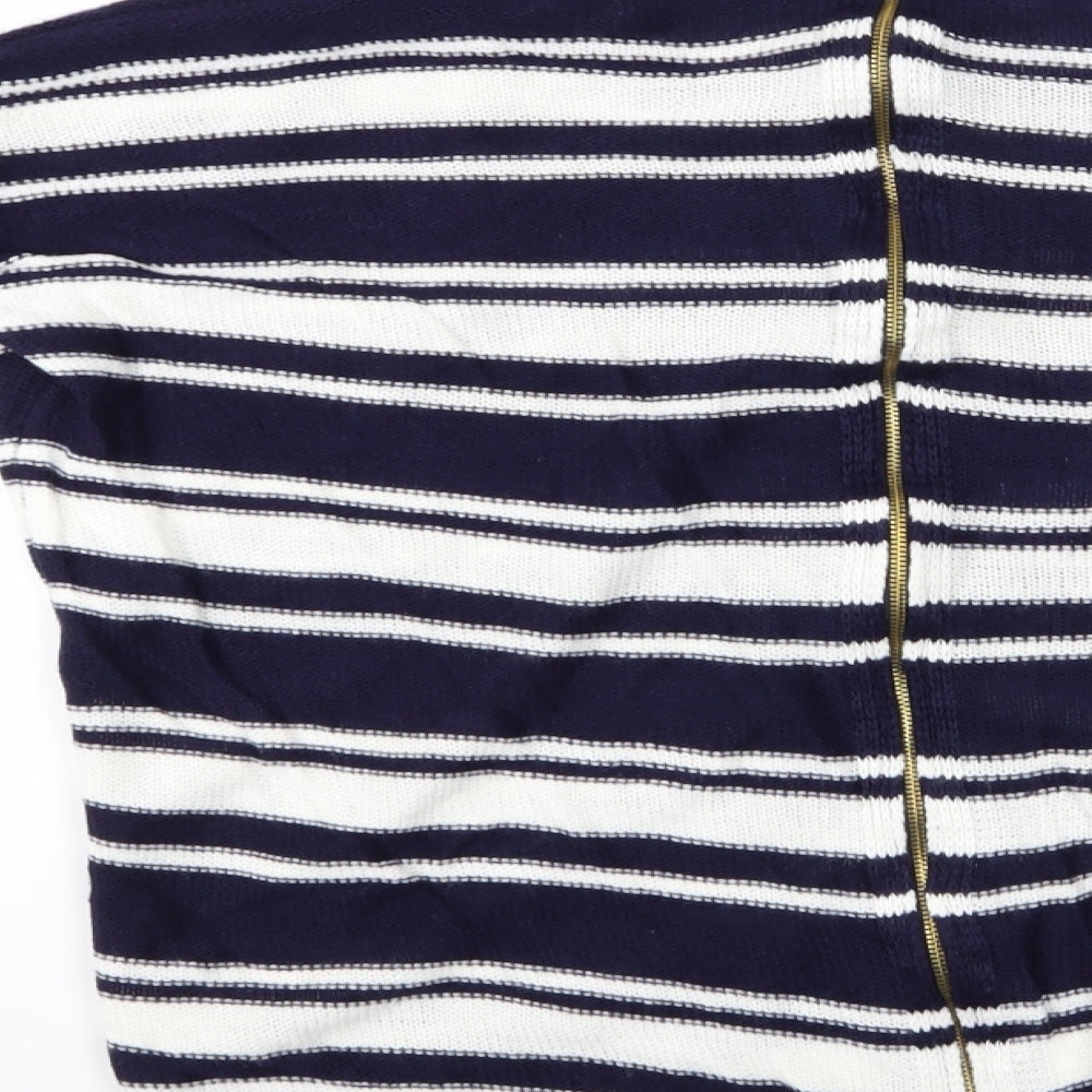 Brave Soul Womens Multicoloured Striped Pullover Jumper Size 12 - Brave Soul London - Zip Back Sweater