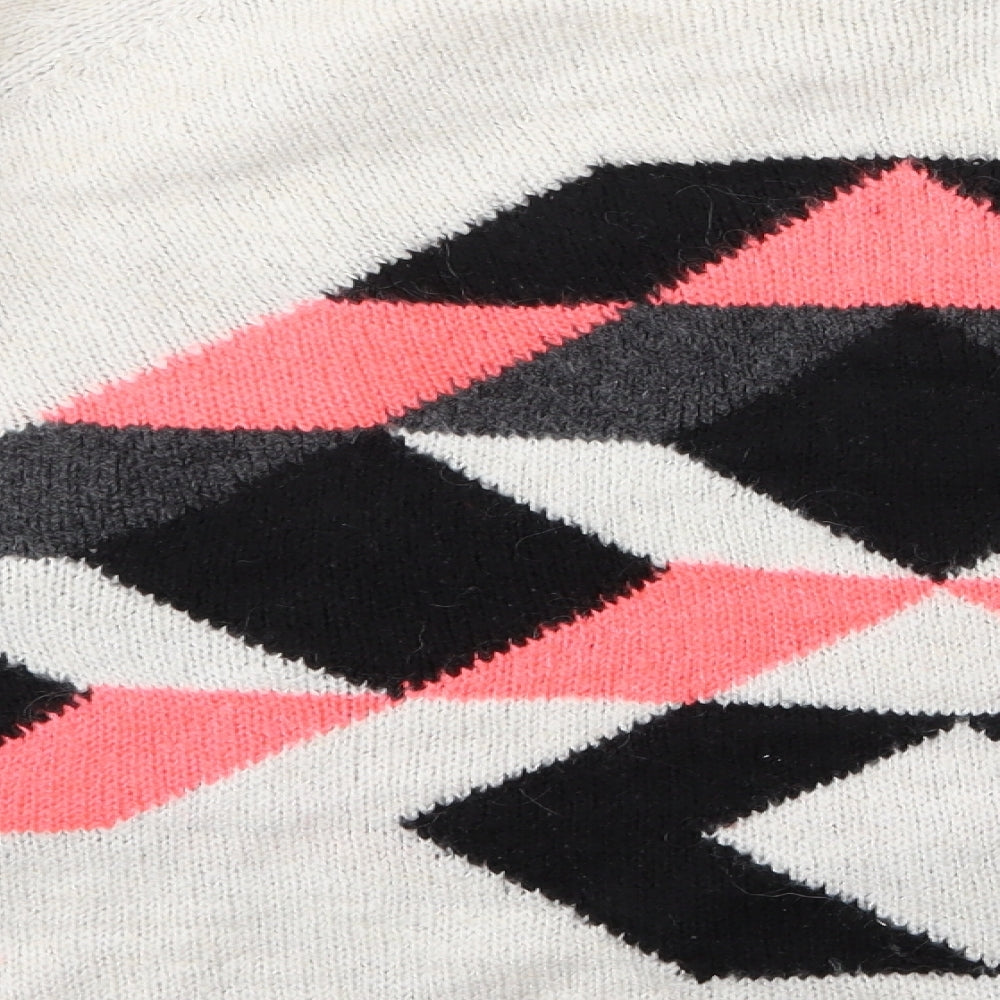 River Island Womens Ivory Argyle/Diamond Pullover Jumper Size 8 - River Island