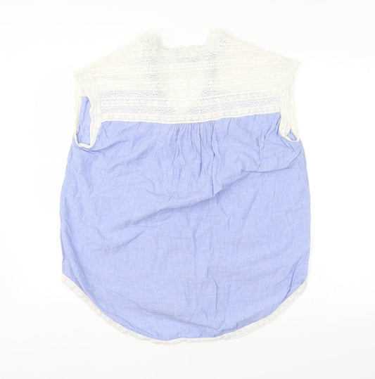 Preworn Womens Blue Basic Blouse Size M