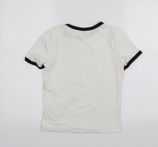 Divided Womens White Basic T-Shirt Size S