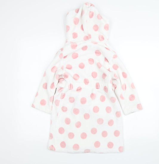 George Girls White Polka Dot Top Robe Size 5-6 Years