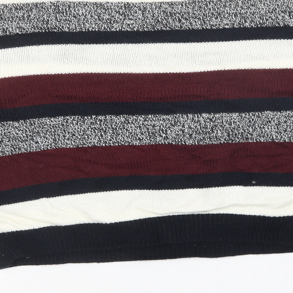 Divided Womens Multicoloured Striped Pullover Jumper Size S