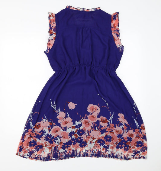 Aprico Womens Blue Floral Shift Size M