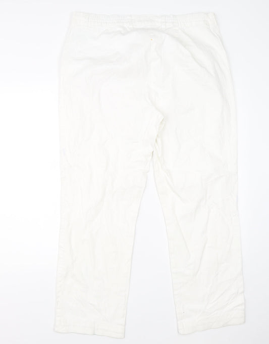 Ulla Popken Womens White Trousers Size 18 L28 in