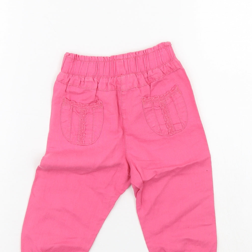 NEXT Girls Pink Pedal Pusher Trousers Size 12-18 Months