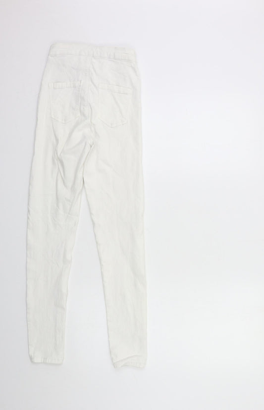 Topshop Womens White Denim Skinny Jeans Size 26 in L30 in