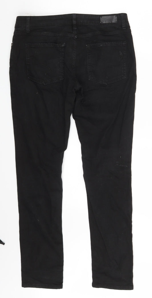 NVY Womens Black Denim Skinny Jeans Size 12 L29 in