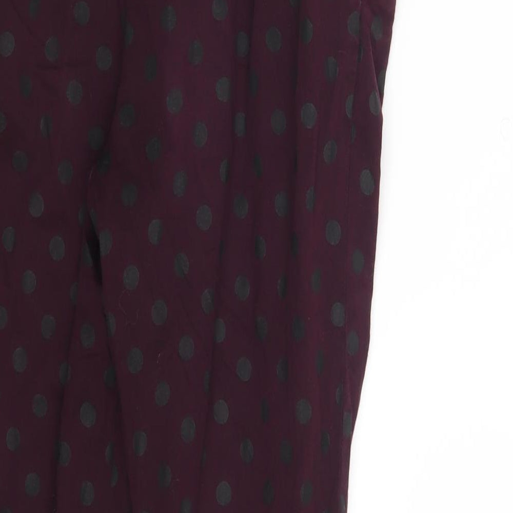 Atmosphere Womens Purple Polka Dot Chino Trousers Size 6 L25 in