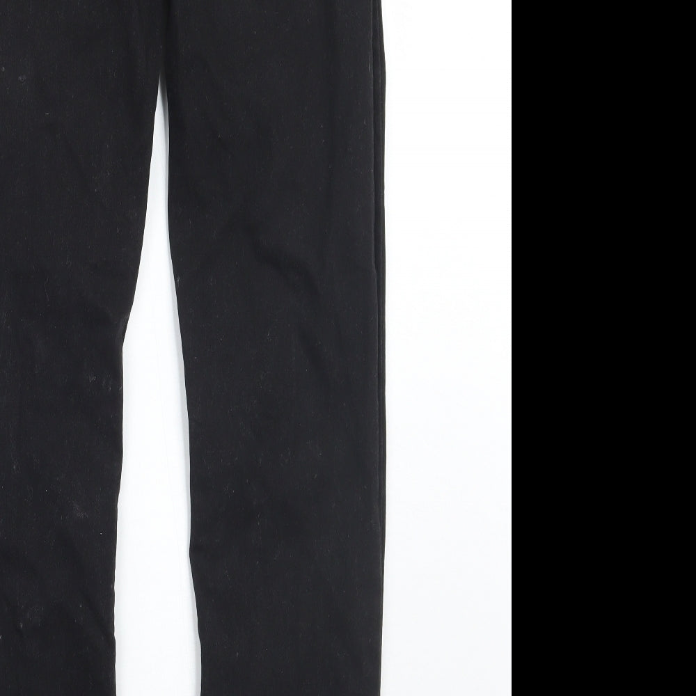Brand and care label for Denim & Co. women’s black skinny jeans, size UK 28, 32-inch leg