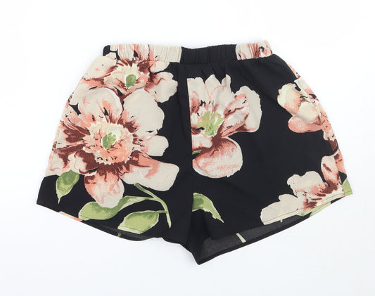 Shein Womens Black Floral Bermuda Shorts Size XS