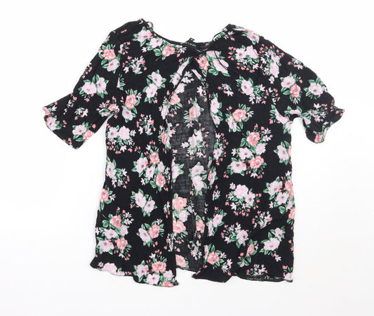 Newlook Womens Black Floral Basic Blouse Size 10
