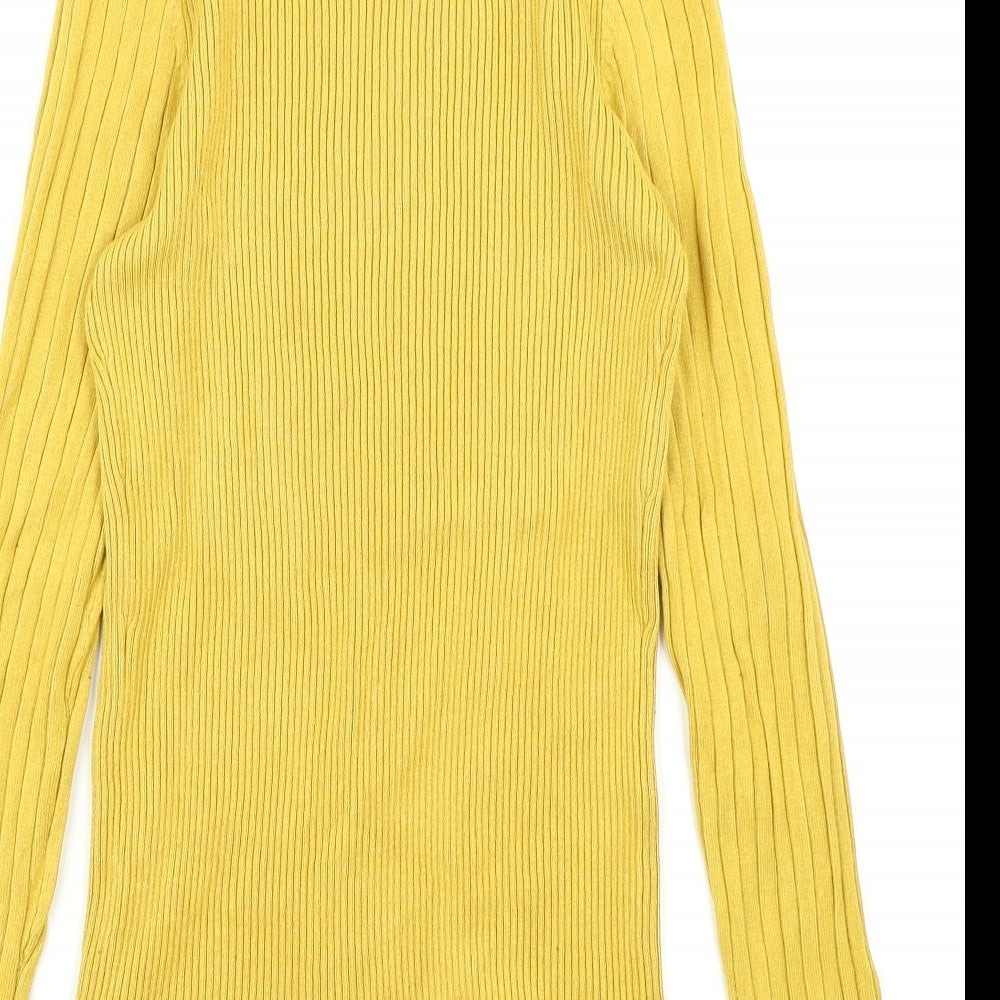 New Look Womens Yellow Knit Pullover Jumper Size 12