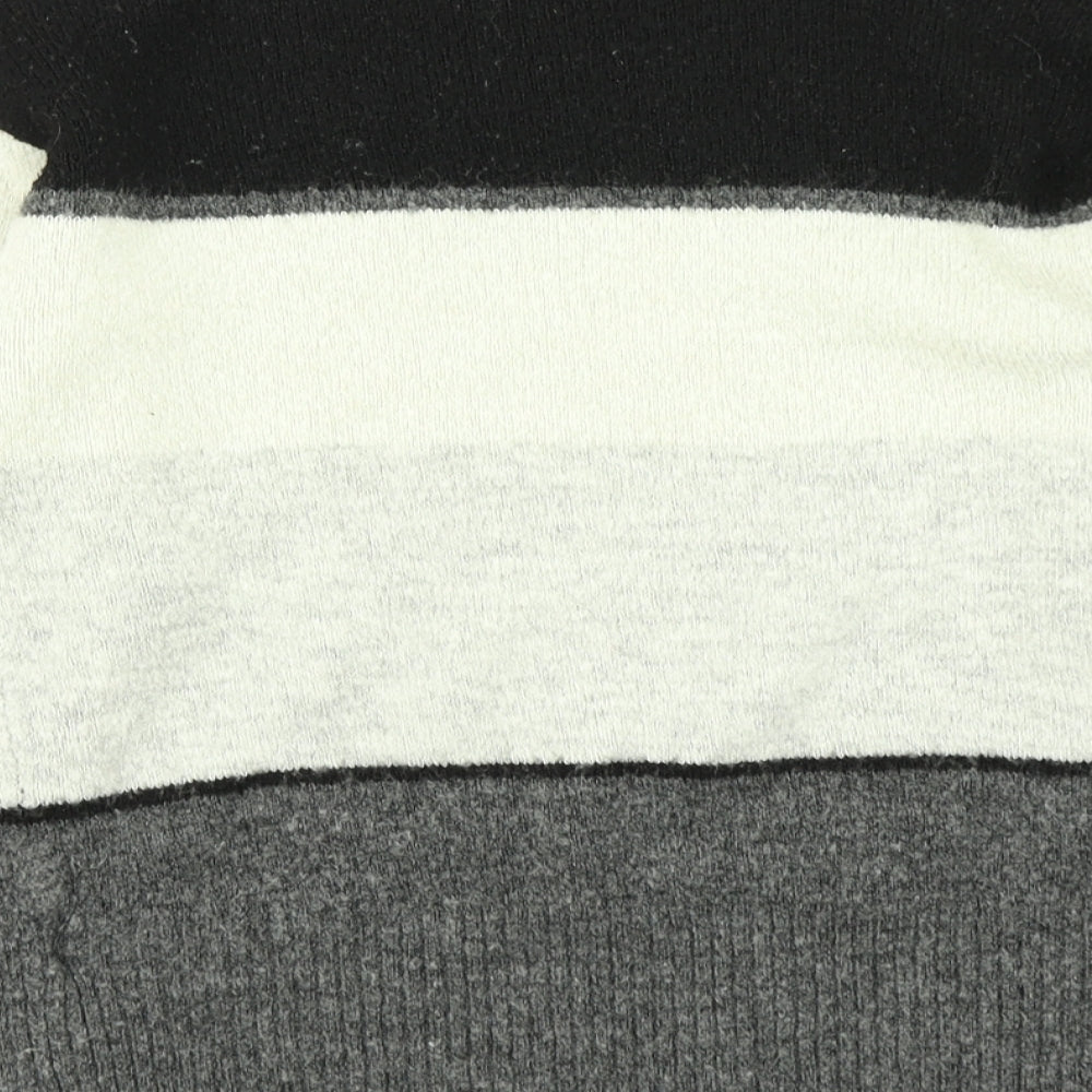 H&M Womens Grey Striped Knit Pullover Jumper Size XS