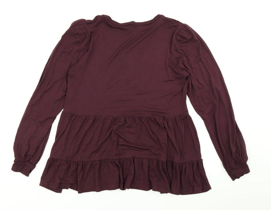 New Look Womens Purple Basic T-Shirt Size 12