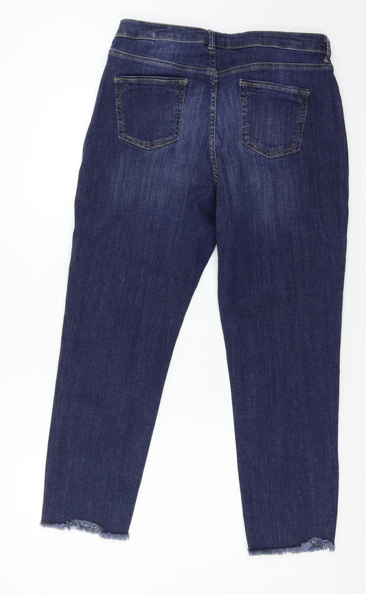 Per Una Womens Blue Denim Skinny Jeans Size 30 in L23 in