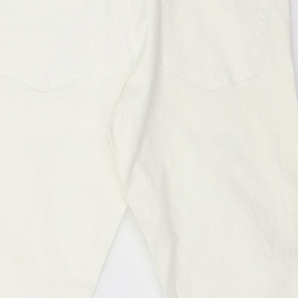 Denim Club Womens White Denim Cropped Jeans Size 16 L21 in