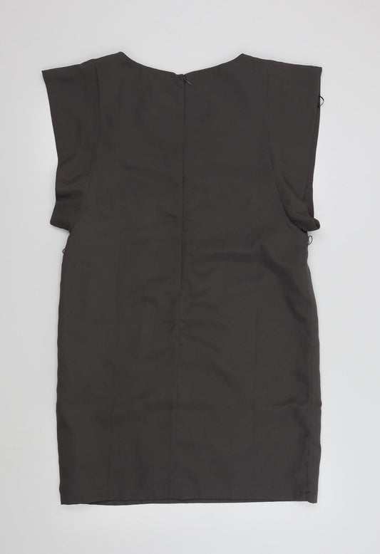 FOREVER 21 Womens Grey Colourblock A-Line Size L