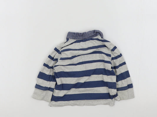 F&F Boys Blue Striped Basic T-Shirt Size 3-6 Months