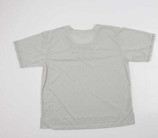 Preworn Womens Grey Basic T-Shirt Size 2XL