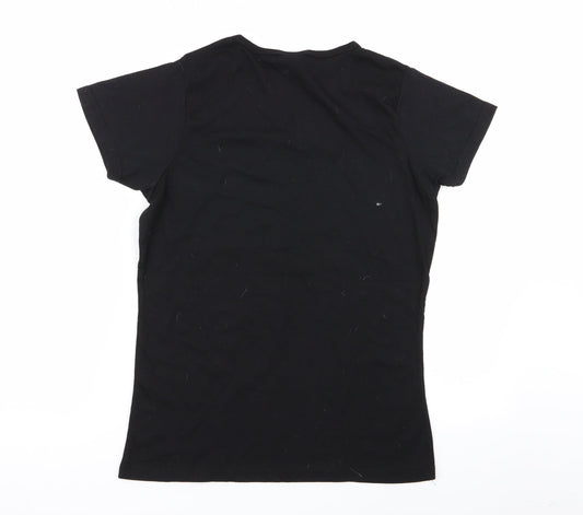 waitomo Womens Black Geometric Basic T-Shirt Size M