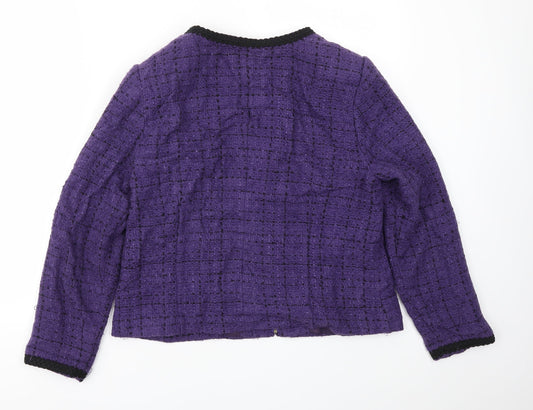 KALEIDOSOPE Womens Purple Jacket Coat Size S