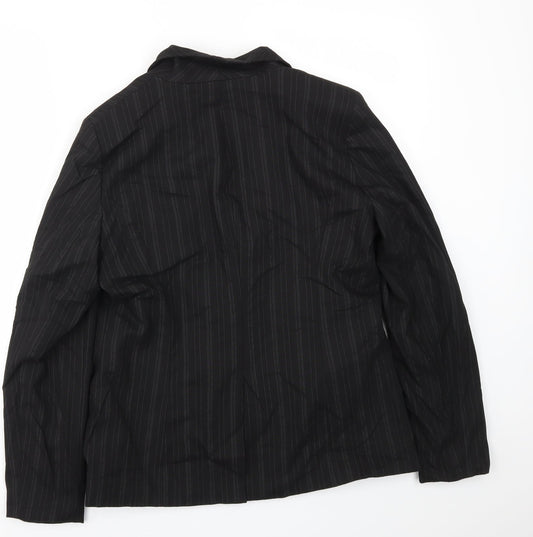 Sasha Womens Black Striped Jacket Blazer Size 16