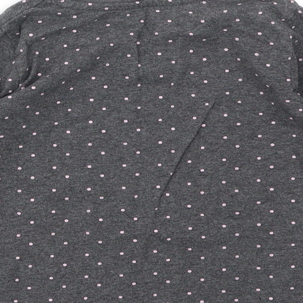 Primark Girls Grey Polka Dot Basic T-Shirt Size 3-4 Years