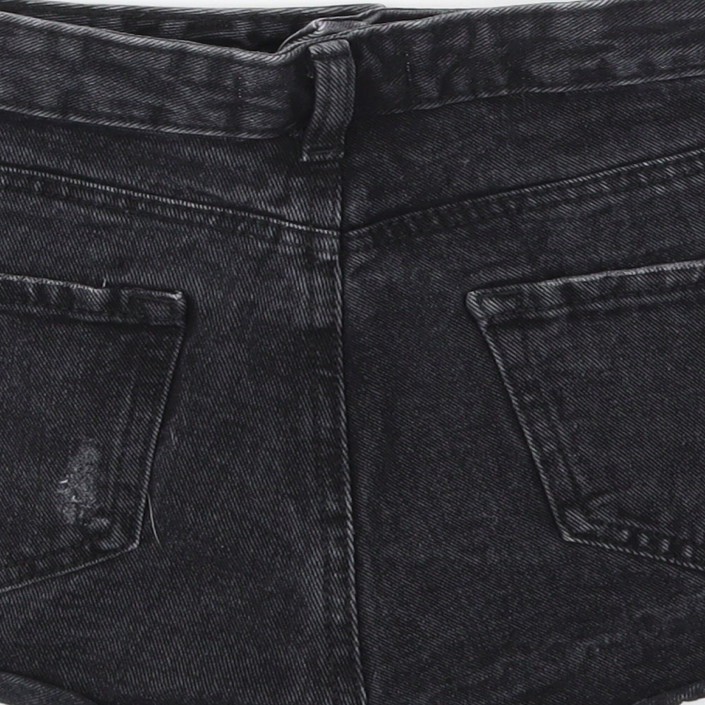 DENIM &CO Womens Black Cut-Off Shorts Size 8
