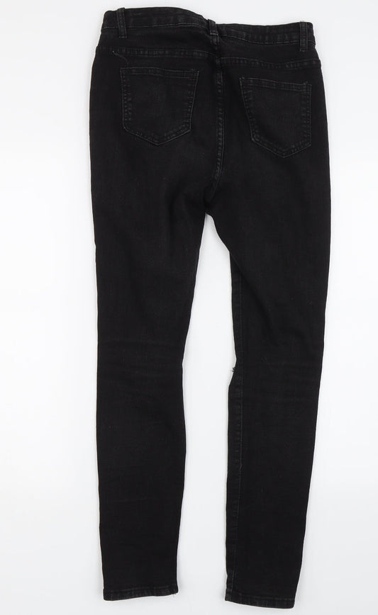 Boohoo Womens Black Denim Skinny Jeans Size 10 L26 in