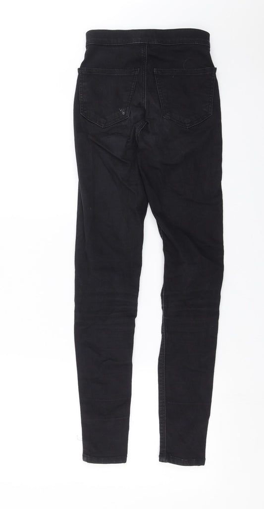Topshop Womens Black Denim Skinny Jeans Size 24 in L28 in