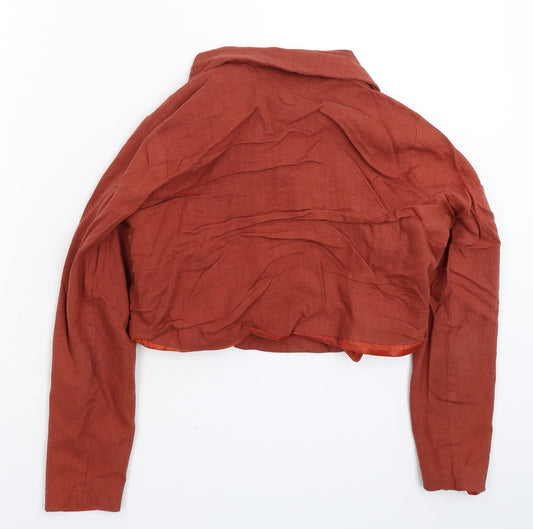 PRETTYLITTLETHING Womens Brown Jacket Blazer Size 6